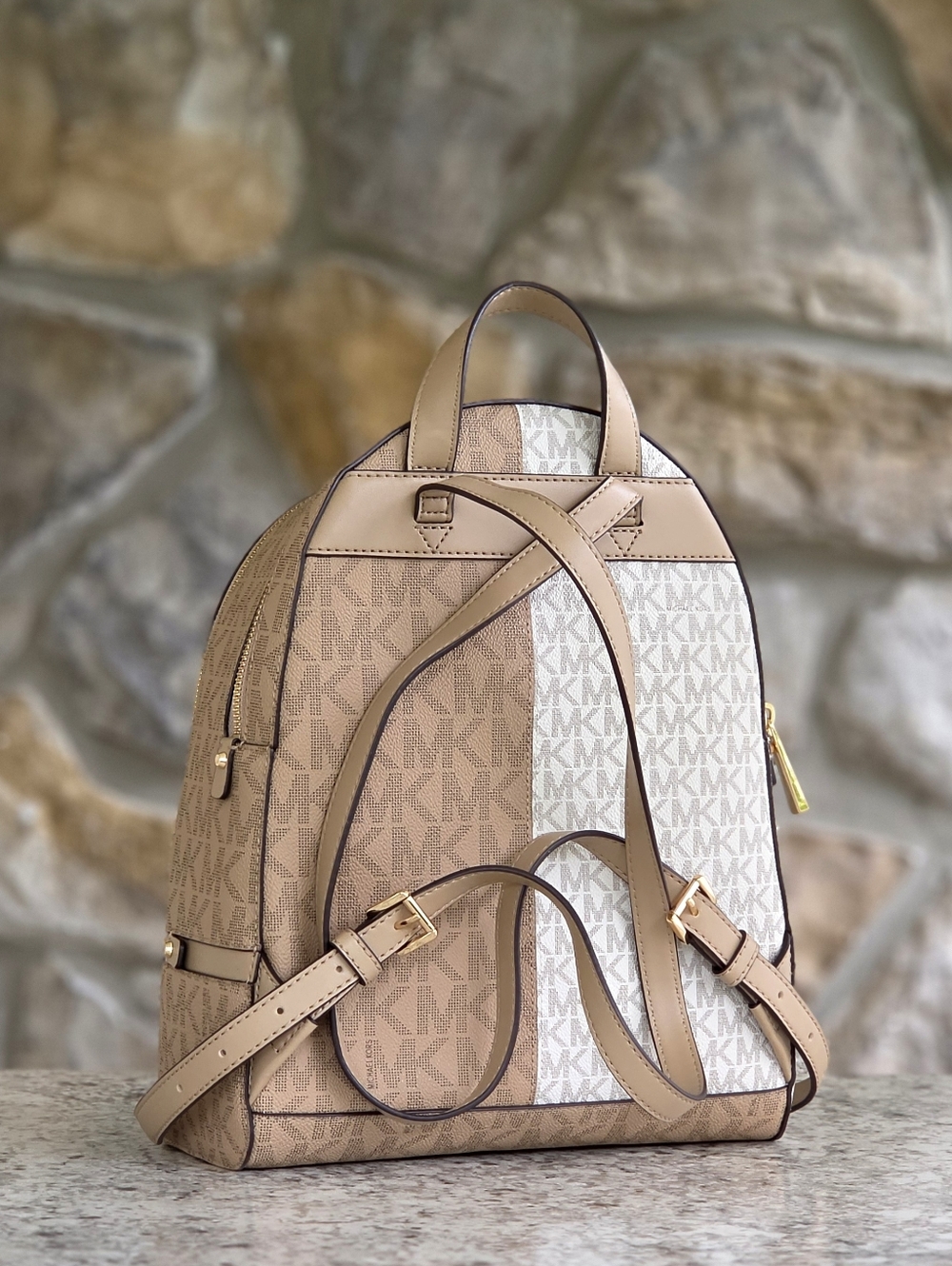 Michael Kors Rhea Color Block Logo Medium Backpack - Picture 3 of 9